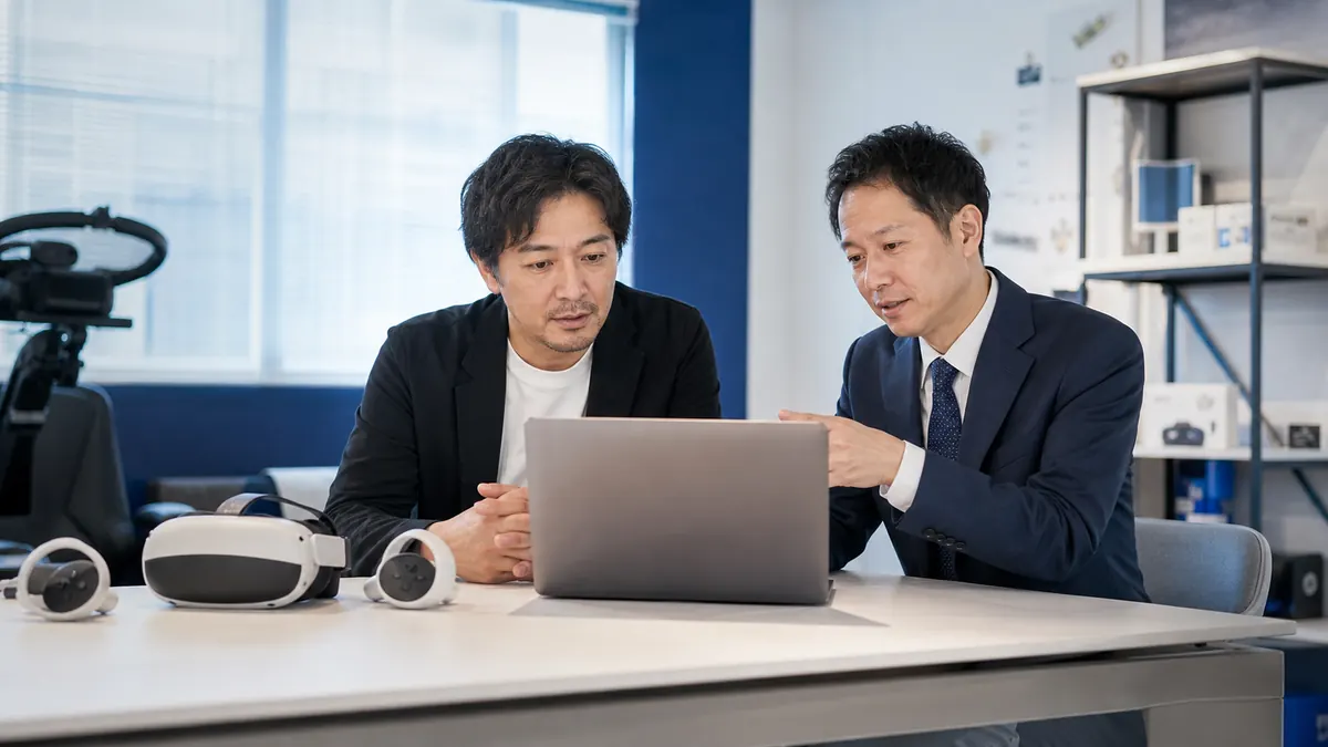 VR会社の売却準備を進める経営者とM&Aアドバイザー